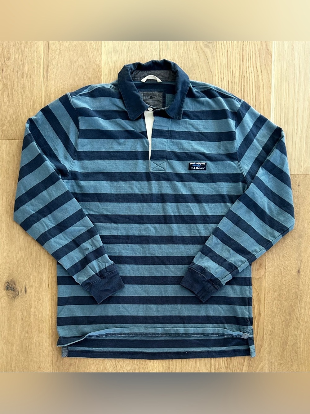 LL Bean Striped Rugby Shirt - Size Medium Regular